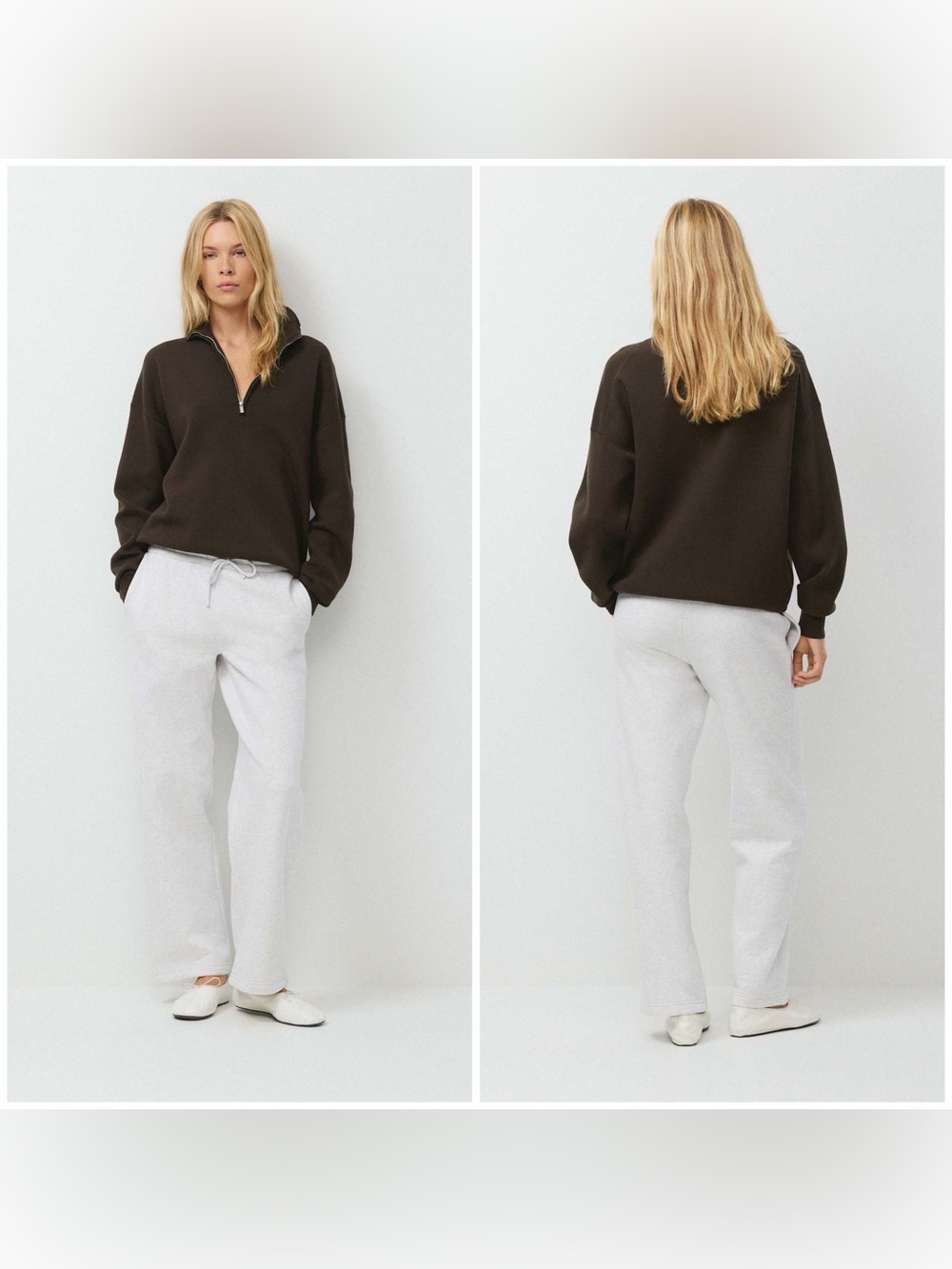 Aritzia Cozy Sweatfleece Boyfriend Wide Sweatpant (Size S)